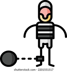 prisoner isolated design element stock illustration. Vector on a white background