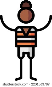 prisoner isolated design element stock illustration. Vector on a white background