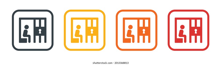 Prisionero en la ilustración vectorial de icono carcelario.