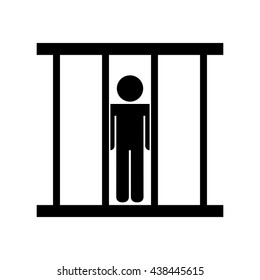 prisoner in jail isolated icon design 