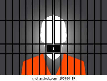 Prisoner at the jail - Vector