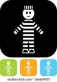 Prisoner in jail vector icon 