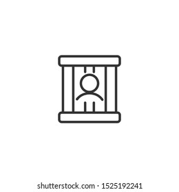 Prisoner line icon in simple design on a white background