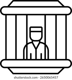 Design de ícone de vetor de linha de prisioneiro