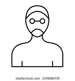Prisoner Line Vector Icon easily modified

