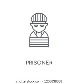 Prisoner linear icon. Prisoner concept stroke symbol design. Thin graphic elements vector illustration, outline pattern on a white background, eps 10.