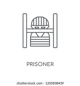 Prisoner linear icon. Prisoner concept stroke symbol design. Thin graphic elements vector illustration, outline pattern on a white background, eps 10.