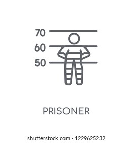 Prisoner linear icon. Modern outline Prisoner logo concept on white background from law and justice collection. Suitable for use on web apps, mobile apps and print media.