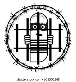 Prisoner Logo Circle Barbed Wire Tattoo Stock Vector (Royalty Free ...