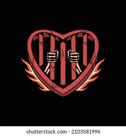 Prisoner Of Love Tattoo Vector Design