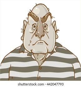 a prisoner man cartoon vector illustration