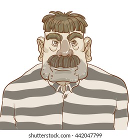 a prisoner man cartoon vector illustration