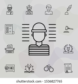 Prisoner, man icon. Universal set of law and justice for website design and development, app development