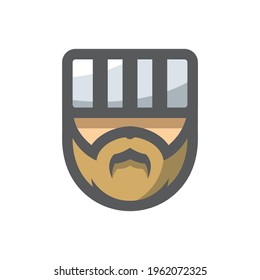 Prisoner Men Head Vector icon Cartoon illustration