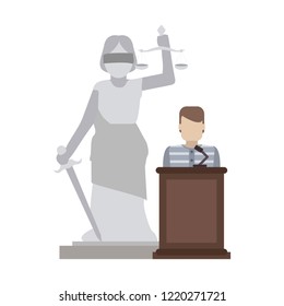 Prisoner on podium