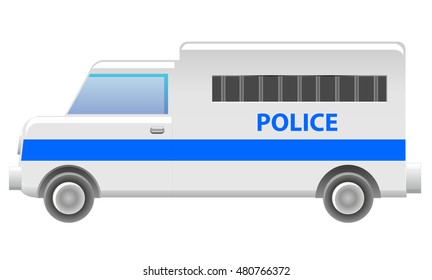 Prisoner or police van vector icon
