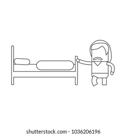 Prisoner with a prison bed, vector illustration design. Police collection.