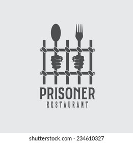 prisoner restaurant concept vector design template