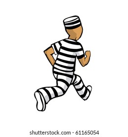 prisoner running away vector illustration