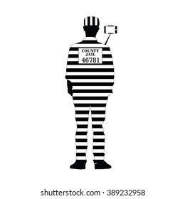 prisoner with selfie illustration silhouette
