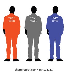 prisoner set vector illustration in colorful