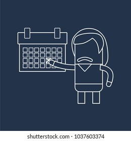 Prisoner showing a calendar, vector illustration design. Police collection.