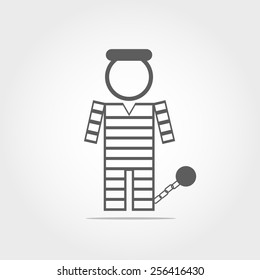 Prisoner sign icon on white background