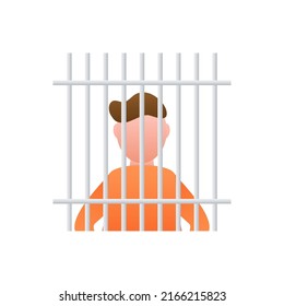 Prisoner Silhouette Front With Police Data Board. Hand Drawn Black Icon On White Backdrop. Vector Background