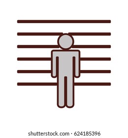 prisoner silhouette isolated icon