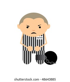 Prisoner tied with iron ball