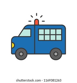 prisoner transport van, police related icon editable outline stroke