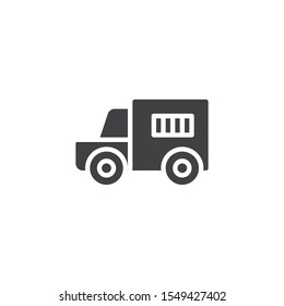 Prisoner truck vector icon. filled flat sign for mobile concept and web design. Prison transport glyph icon. Symbol, logo illustration. Vector graphics