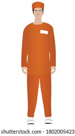 Prisoner in uniform. vector illustration