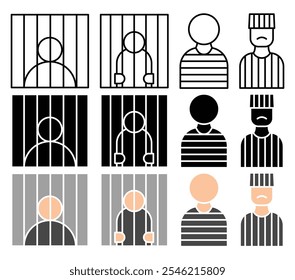 Prisoner vector icon collection. vector illustration set.