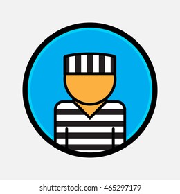 prisoner vector icon flat style