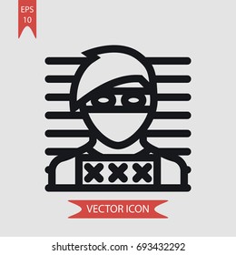 Prisoner vector icon, illustration symbol