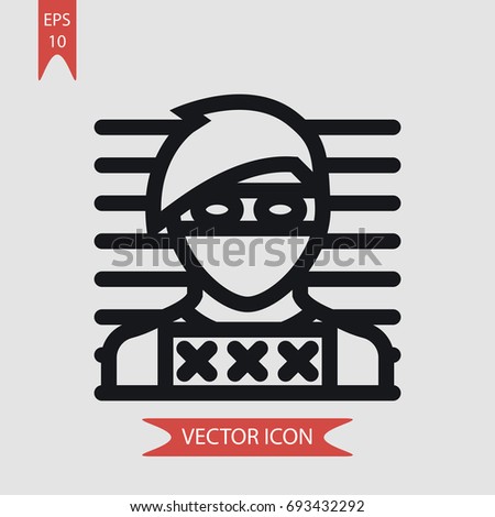 Prisoner vector icon, illustration symbol