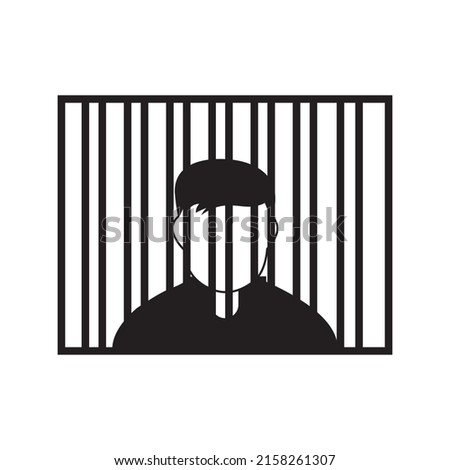 Prisoner vector icon. prisoner in jail symbol