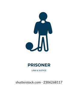 prisoner vector icon. prisoner, justice, prison filled icons from flat law  justice concept. Isolated black glyph icon, vector illustration symbol element for web design and mobile apps