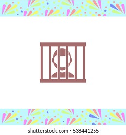 Prisoner vector icon on white background. Isolated illustration. Business picture.