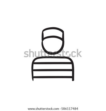 Prisoner vector sketch icon isolated on background. Hand drawn Prisoner icon. Prisoner sketch icon for infographic, website or app.