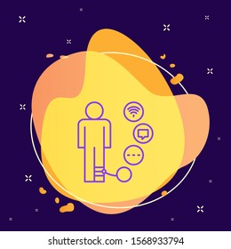Prisoner wi-fi chat cyber robbery. Vector icon. On white background