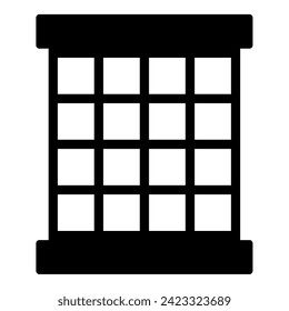 Prisoner window grid grate prison jail concept icon black color vector illustration image flat style