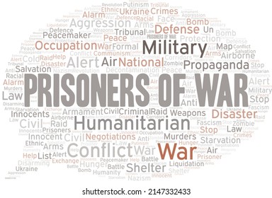 Prisoners Of War word cloud. Vector made with the text only.