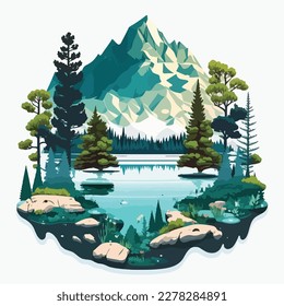 Lago alpino prístino con agua cristalina, montañas y un entorno sereno