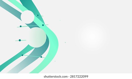 Pristine clinical medical abstract featuring delicate twisted ribbons forming DNA structures. Aquamarine, Teal and Pearl color theme.