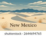 The pristine sand dunes of White Sands National Park in New Mexico, where the windswept beauty of the desert creates a peaceful and serene natural landscape.