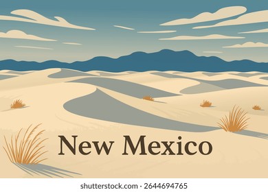 The pristine sand dunes of White Sands National Park in New Mexico, where the windswept beauty of the desert creates a peaceful and serene natural landscape.