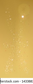Pristine space and signs confetti. Background texture. Usefull colorific illustration. Great - new portrait Ultra Wide backgrounds. Colorful net abstraction. Gold colored theme.