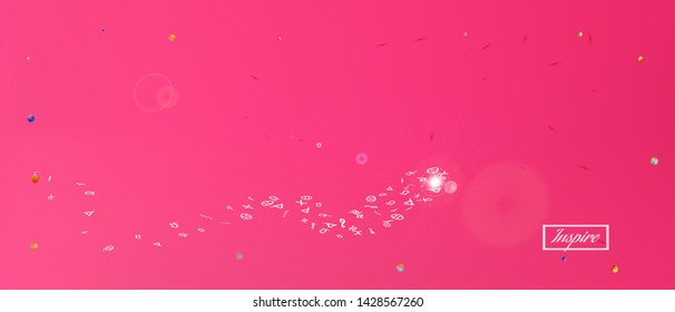 Pristine space and signs confetti. Funny colorific illustration. Background blur. Wonderful colored background space Ultra Wide. Colorful new abstraction. Magneta main theme.